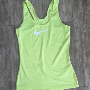 Nike Pro DRI-FIT Women's Lime Green Tank Top, Small